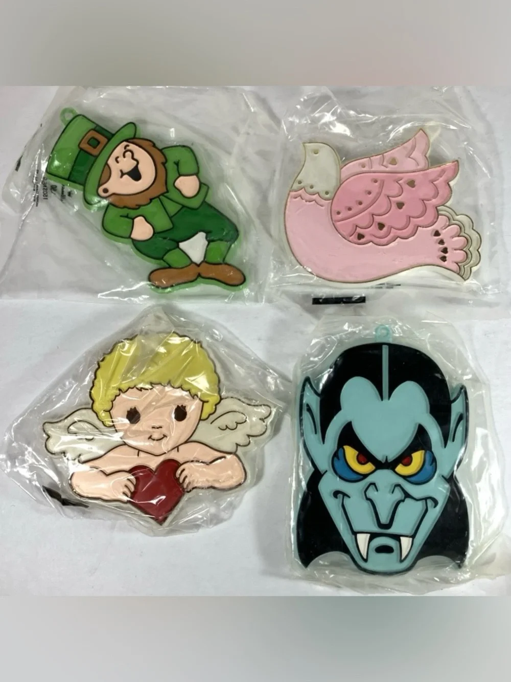 Vintage Hallmark Holiday Cookie Cutters Set Leprechaun Cupid Dracula Dove New